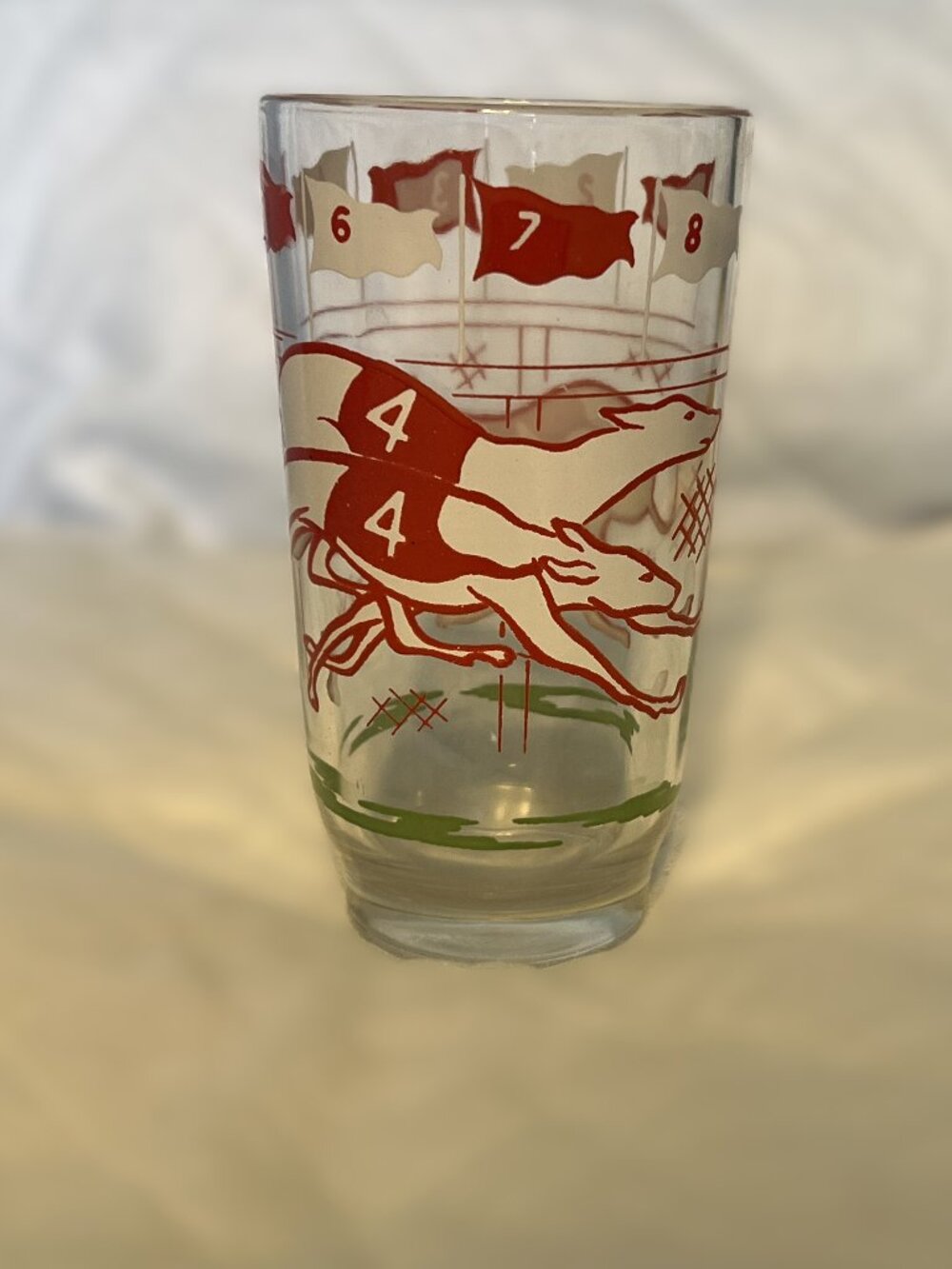 Vintage Boscul Velvet Peanut Butter Greyhound Dog Racing Glass #4 Glass Tumbler